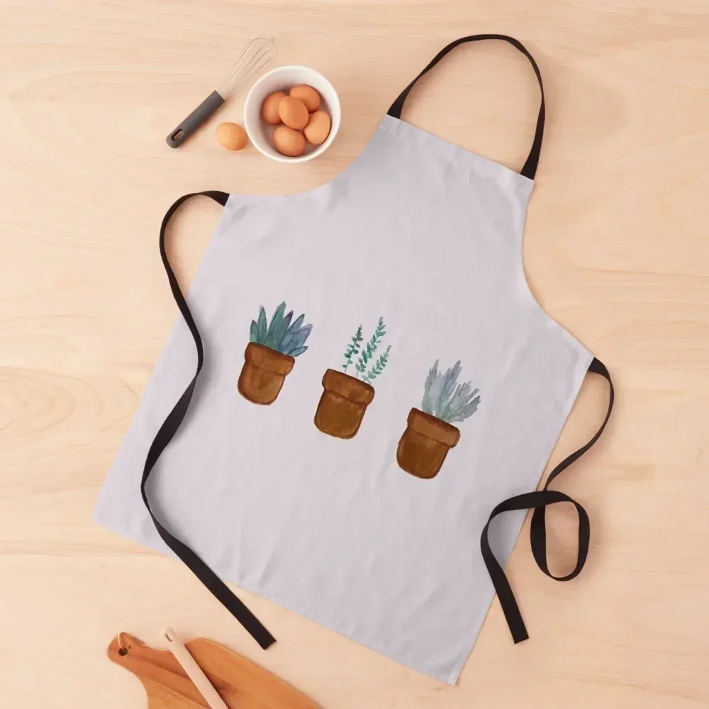 

Cute Watercolor Succuluents Apron Funny Kitchen For Man Kitchen New 2022 Year esthetician Apron