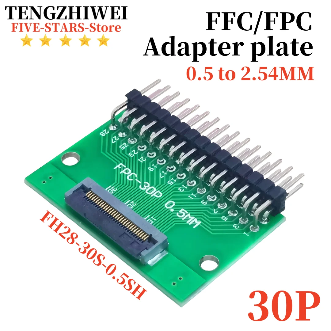 

1Pcs FH28-30S-0.5SH FPC30P Welded 0.5 pitch Hirose clamshell lower connector FPC to 2.54 straight insert