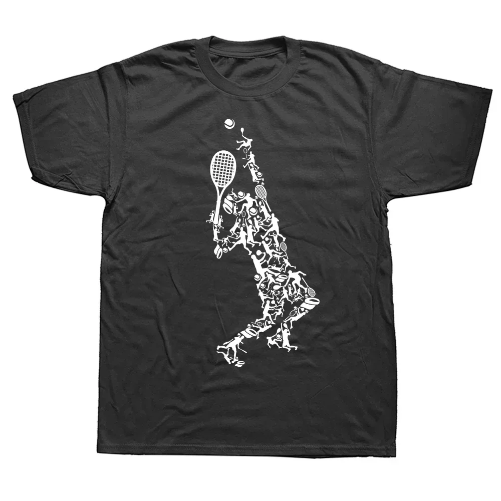 Short Sleeve Birthday Gifts Summer Style T-shirt MenFunny Tennis T Shirt Player Positions Balls Racket In Drawing Streetwear new