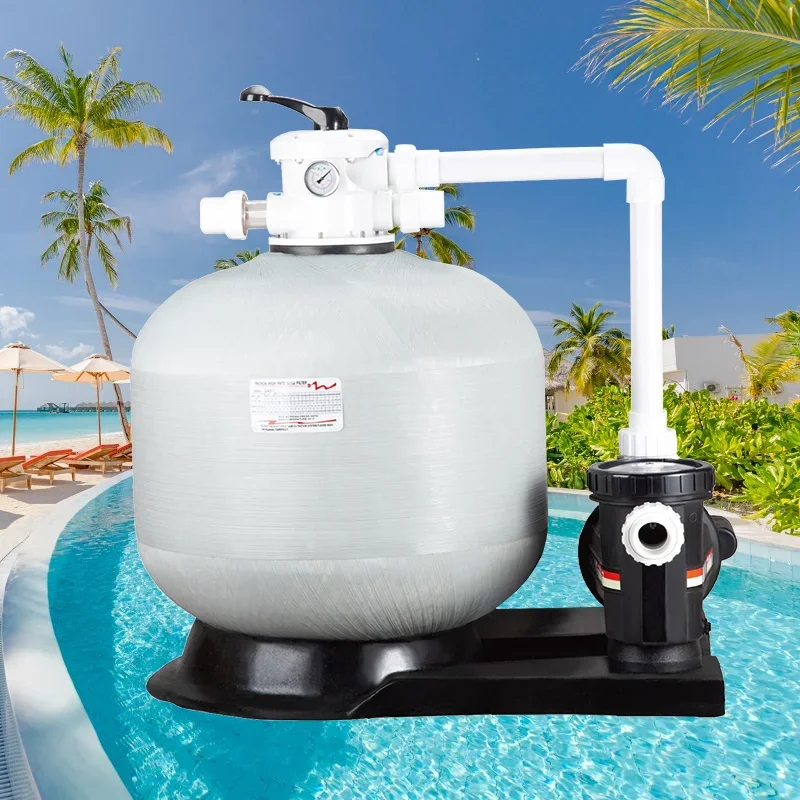 Equipamento de piscina com filtro de tanque de areia de fibra de vidro montado na parte superior de alta qualidade