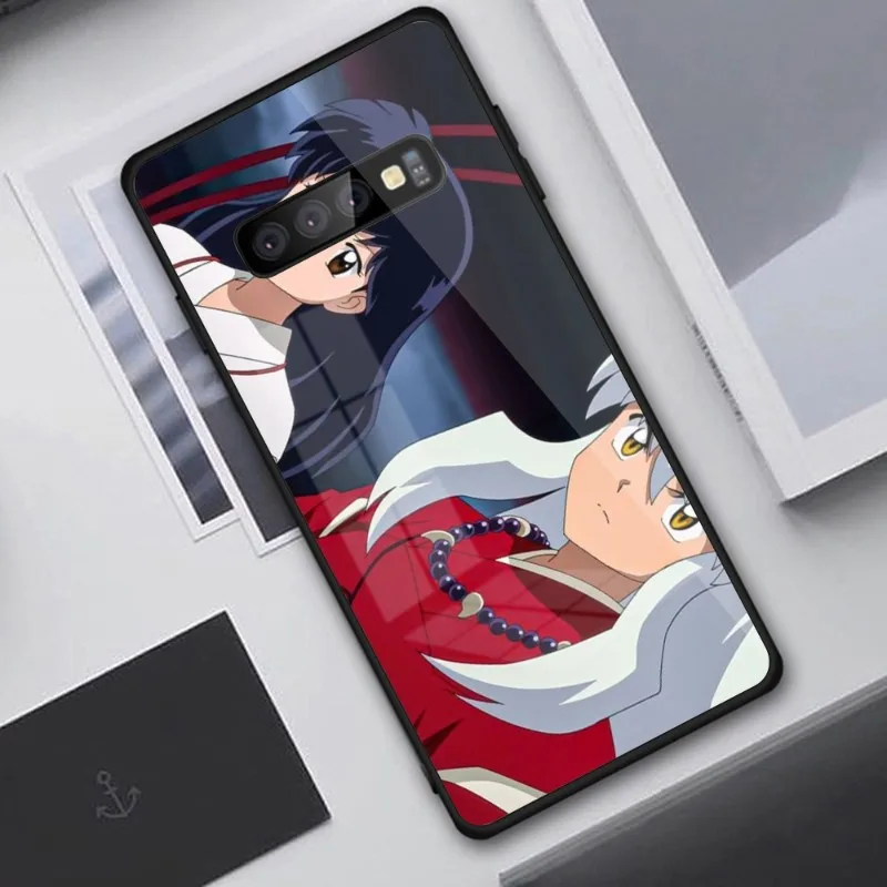 Anime Inuyasha Mobile Phone Case for Samung S23 S22 S21 Pro Ultra A13 A33 A53 NOTE 20 PC Glass Phone Cover Funda