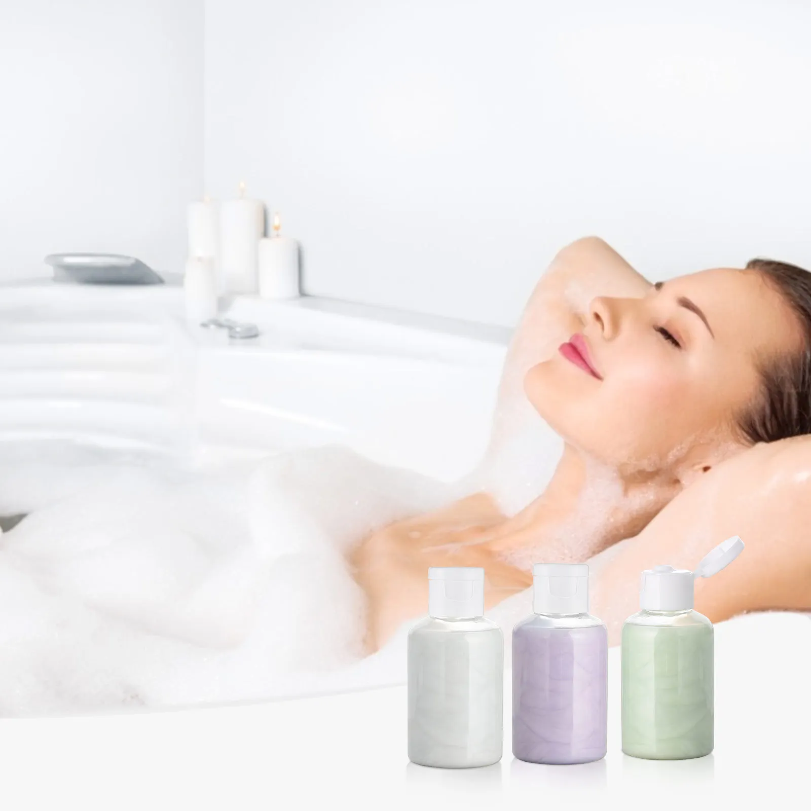 

6Pcs Travel Bottle Set Refillable Clear Plastic Empty Containers Portable Leakproof for Shampoo Lotion Gel Body Wash