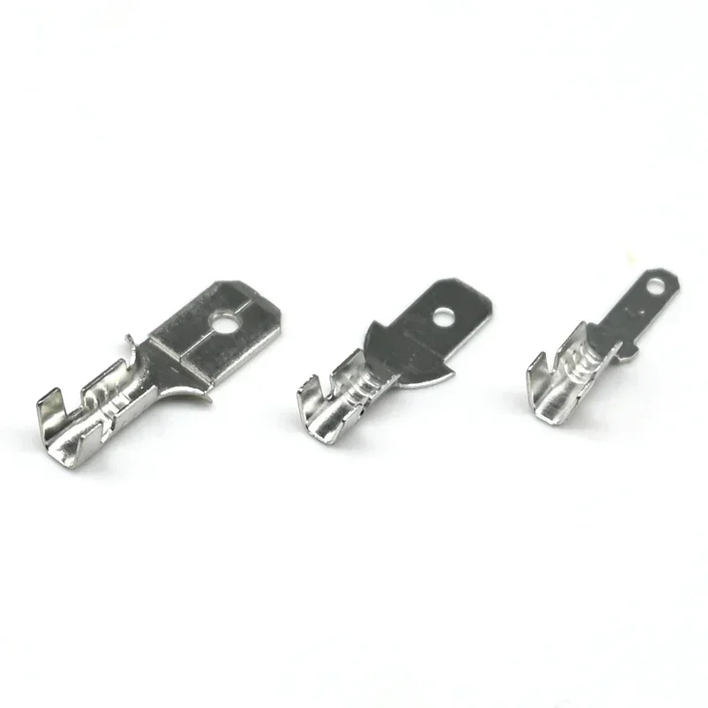 2.8/4.8/6.3mm Self-Lock Cable Spade Crimp Connectors Male and Female Terminals Insulated W/ Sheath for Battery Car Relay Speaker