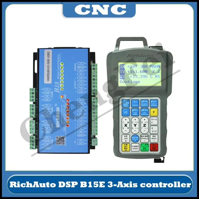 

RichAuto DSP Cylindrical Multi-Axis CNC USB Controller B15E B15S 3axis Offline Motion Control System Cyclmotion