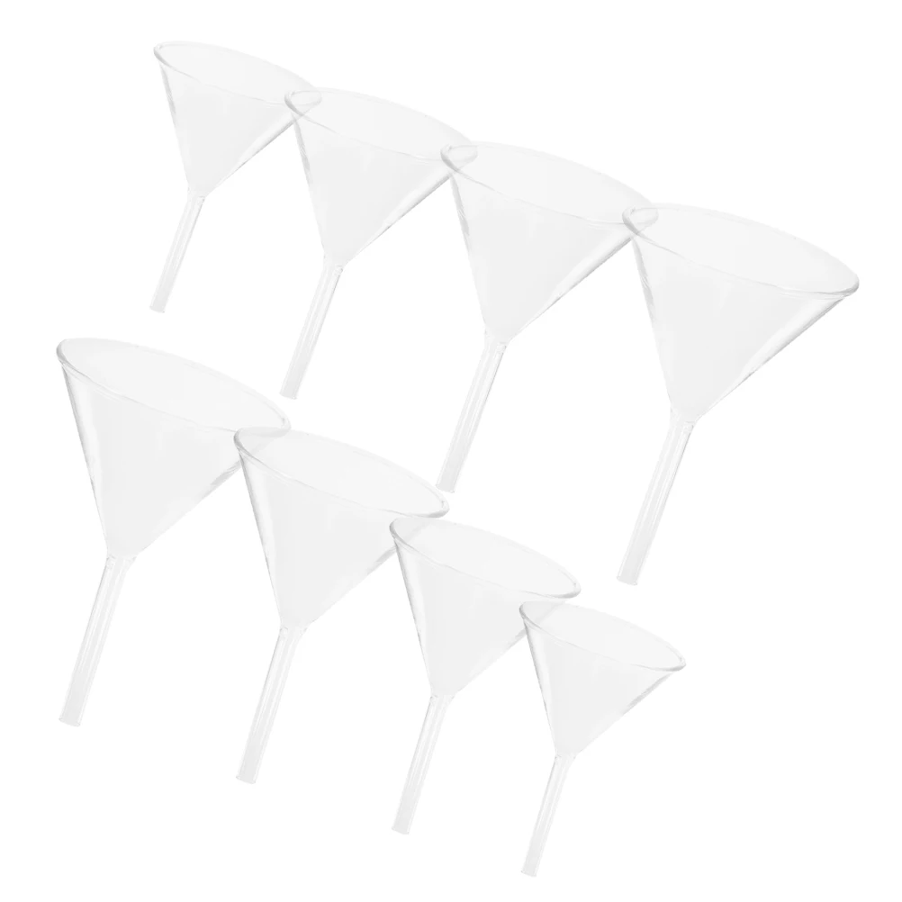 

8Pcs Scientific Glass Funnels Clear Lab Filling Filter Set 40 60 75 90Mm for Research Laboratory Use Laboratory Glass Funnel