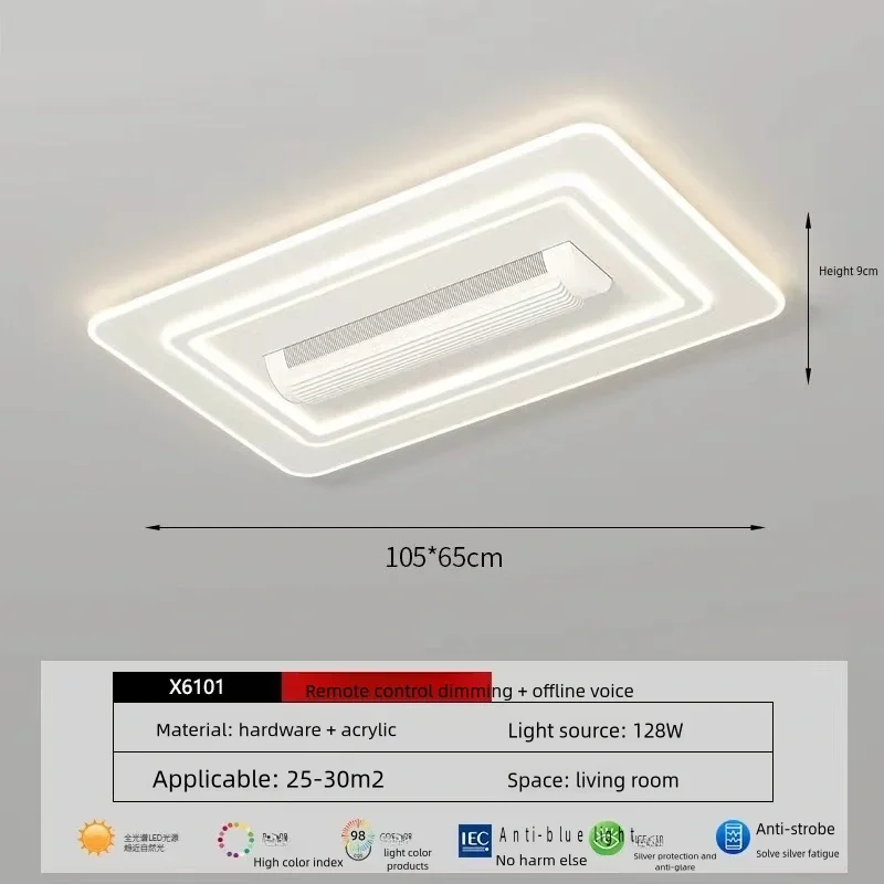 Imagem -04 - Lâmpadas Led Ventilador de Teto com Controle Remoto Espectro Bladesess Moderno Interior Iluminação Sala Quarto Metal Acrílico Novo