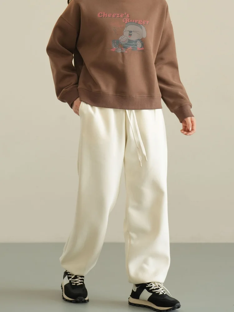 

Tall Women's Extended Cuffed Sweatpants Pure Color Casual Sports Long Pants Autumn Winter Sle Loose Fit Comfortable Breathable