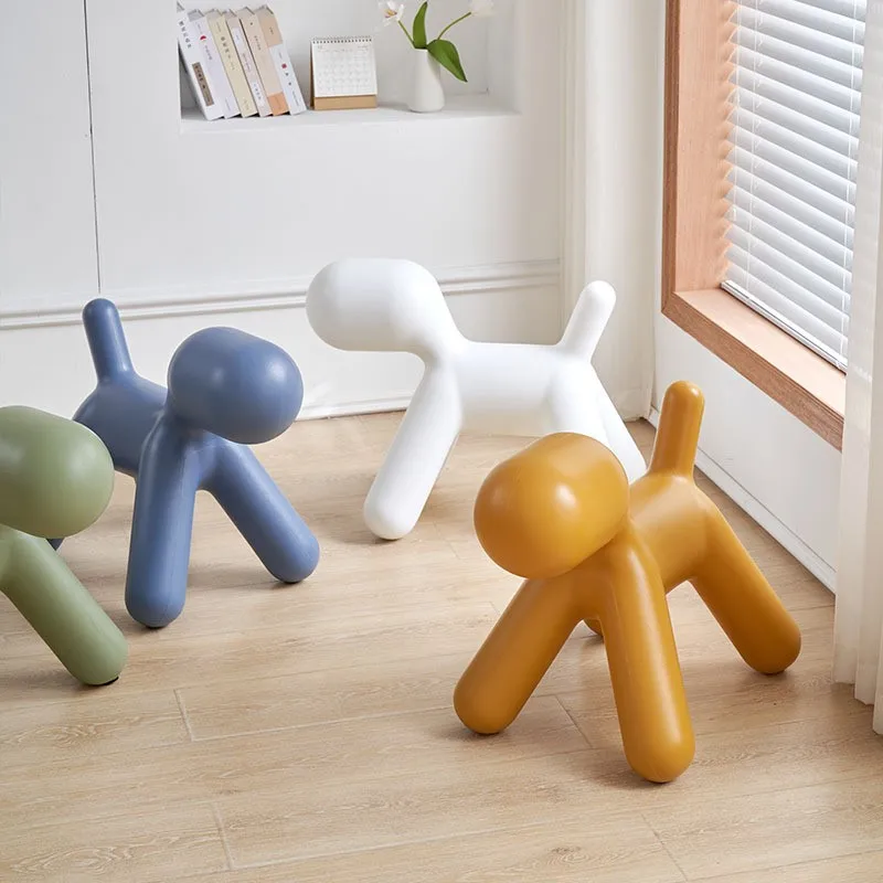 Joylive Simple Creative Animal Shape Toy Personality Dog Chair Plastic Door Shoe Stool Lounge Chair for Living Room