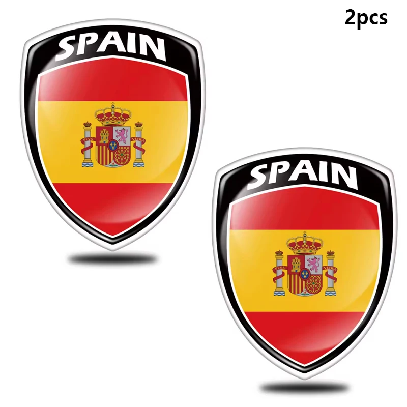 

2 шт. наклеек на автомобиль с испанским флагом, эмблемы, спортивные наклейки из смолы, значки для украшения грузовиков, автомобилей, мотоциклов, велосипедов