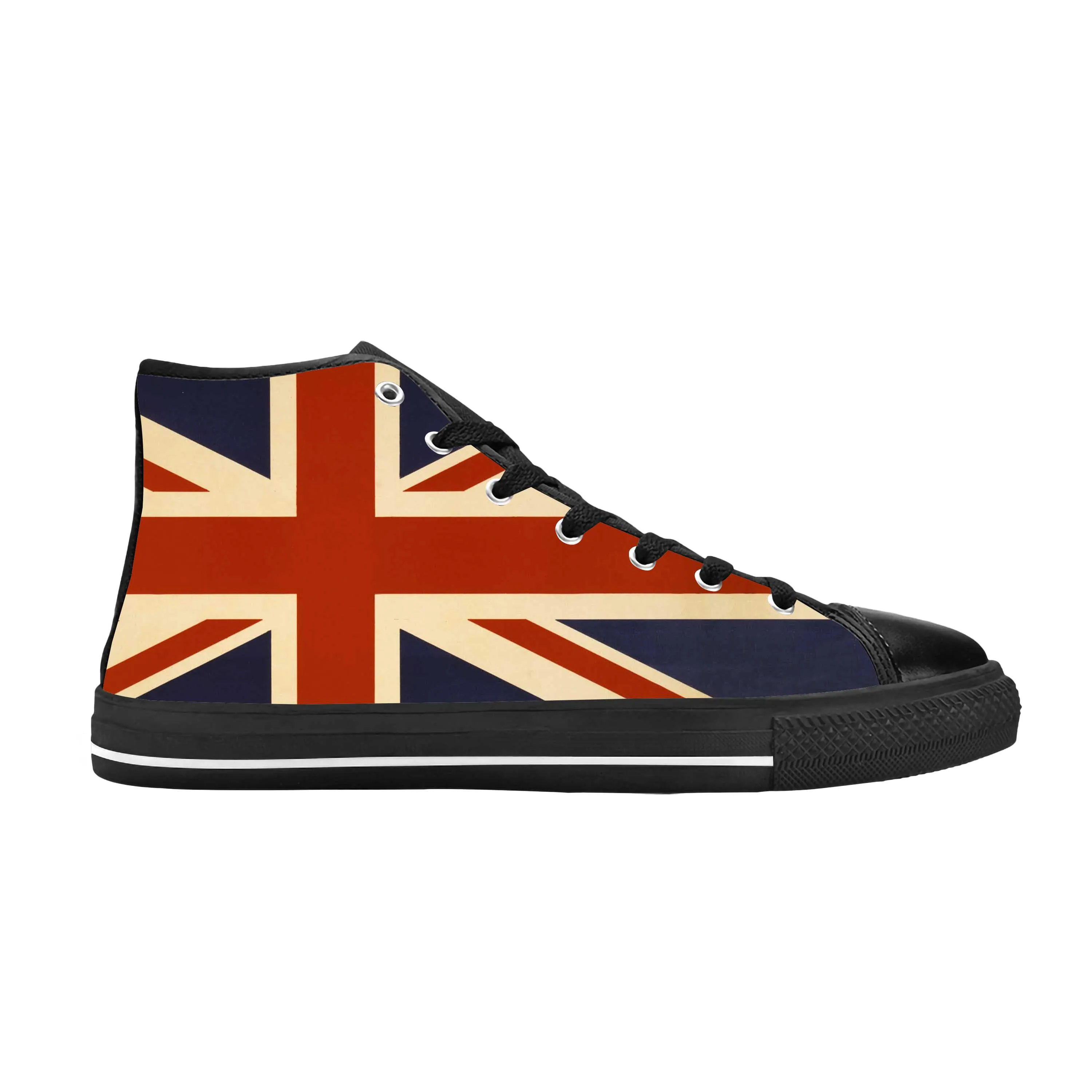 UK England Union Jack British Great Britain Flag Casual Cloth Shoes High Top Comfortable Breathable 3D Print Men Women Sneakers