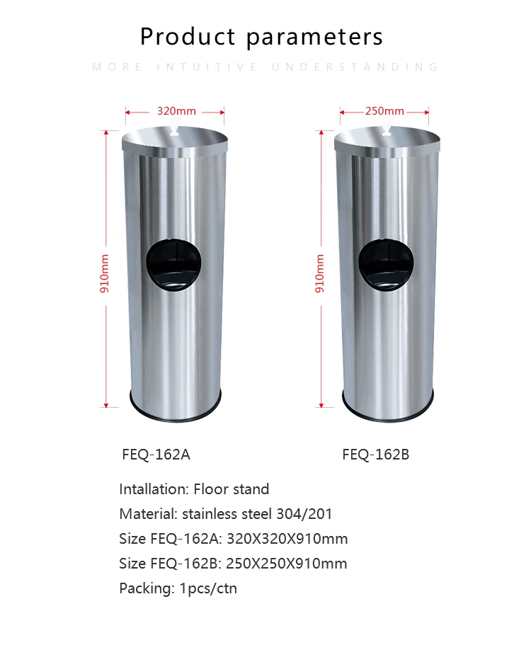 Hospital Gym Station Office Stainless Steel Floor Stand Disposal Wet Wipes Dispenser Holder With Waste Bin