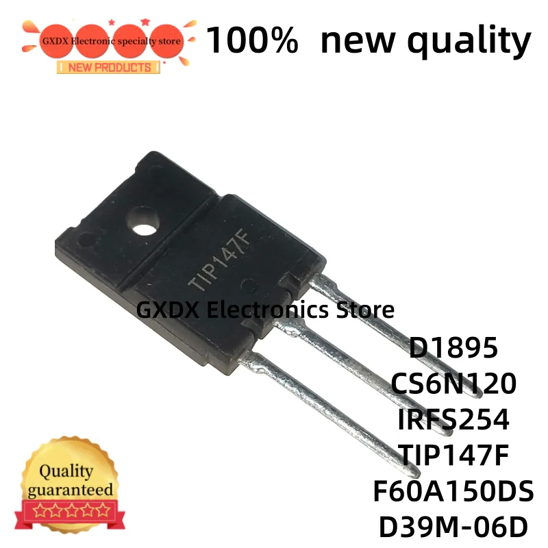 5-10pcs new 2SD1895 D1895 IRFS254 D39M-06D CS6N120 CS6N120AHR-G TIP147F FFAF60A150DS F60A150DS TO-3PF electronic components