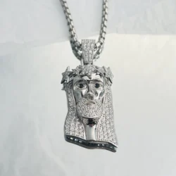 S925 silver head with zircon full diamond hip hop pendant, unique, fashionable, trendy, American rap