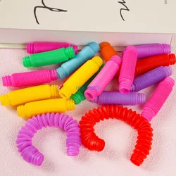 20Pcs Colorful Mini Stretch Pop Tubes Pipe Fidget Sensory Antistress Toy for Kids Birthday Party Favors Pinata Filler Goodie Bag