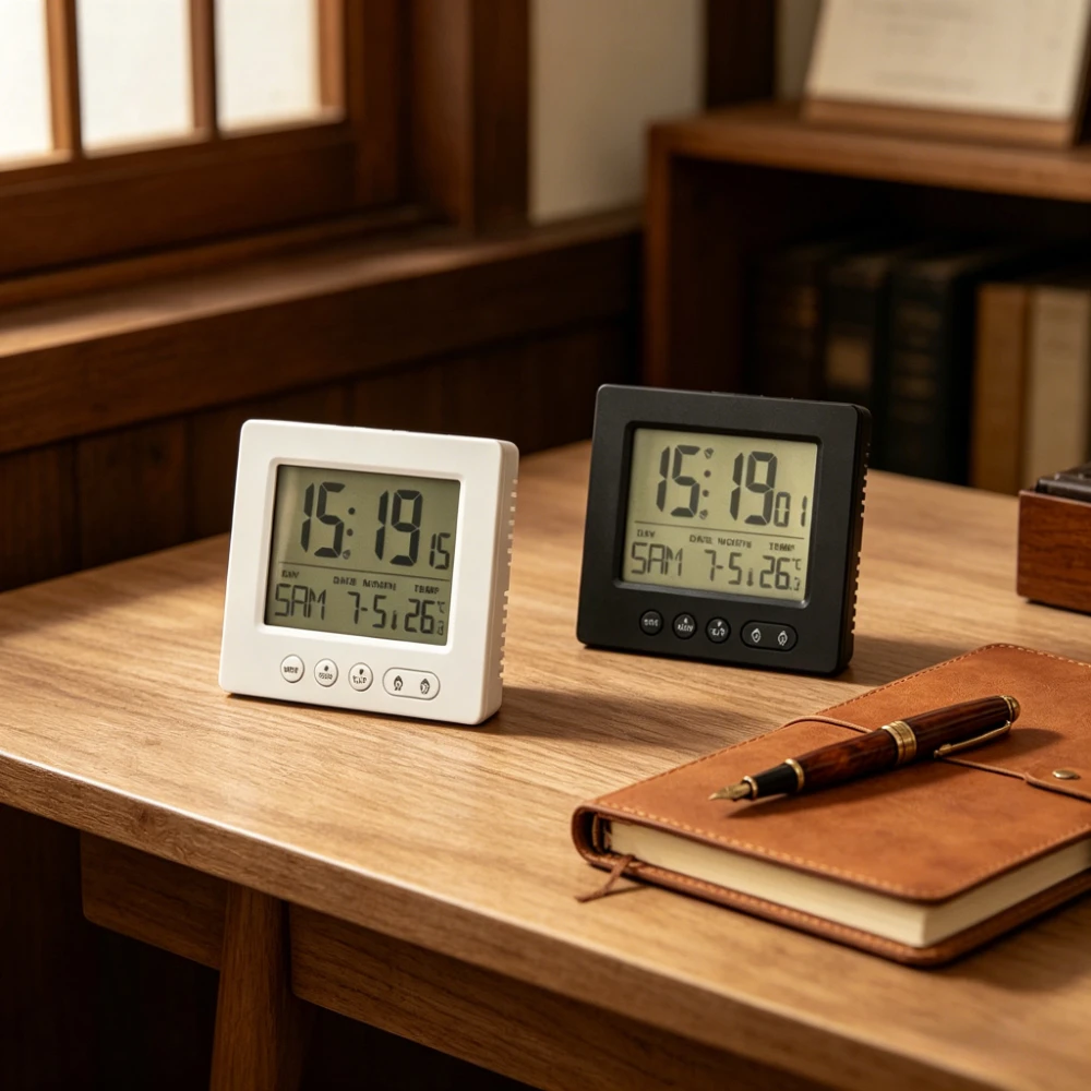Multifunctional  Digital Alarm Clock Temperature Display 5 Minute Snooze Dual Alarm Modes Bedroom Desk Clock