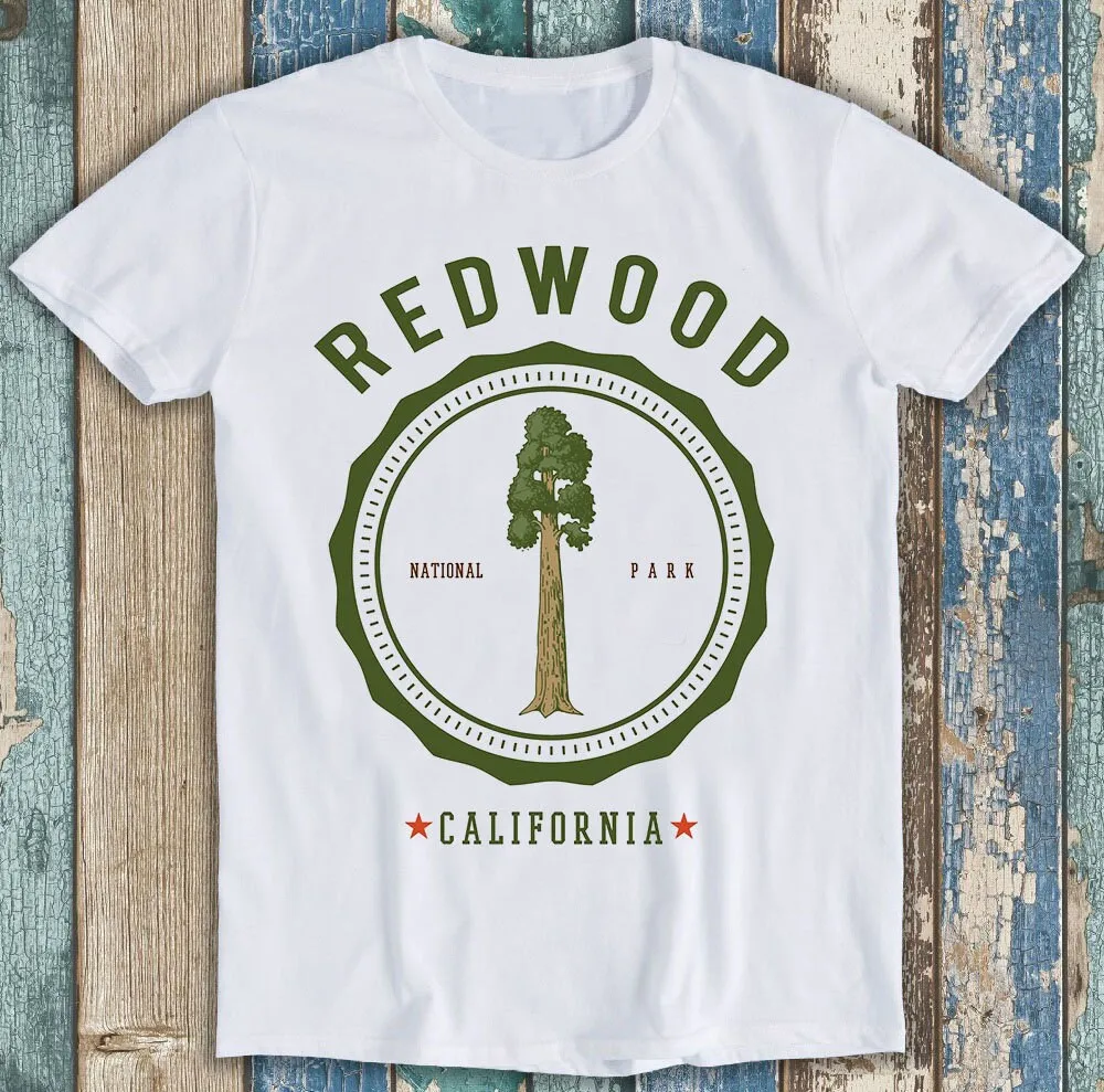 Redwood National Park California Tree Giant Retro Funny T Shirt P1271