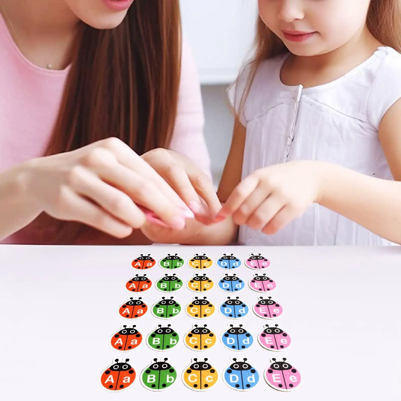 Wooden Alphabet Puzzle Double Sided Preschool Learning Hands on Words Puzzle for Kids Boys Girls Children Toddlers Ages 3+ Years