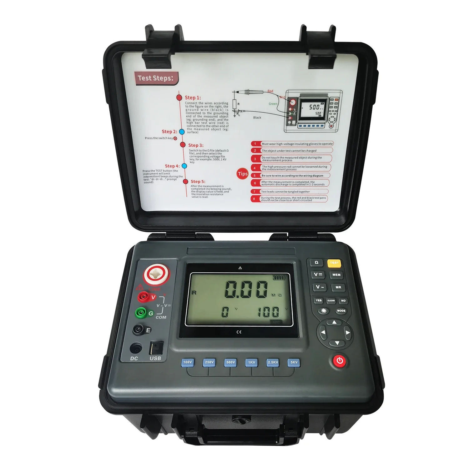 

VLUUKE 5kV Digital Insulation Resistance Tester Megohmmeter High Voltage Insulation Resistance Meter