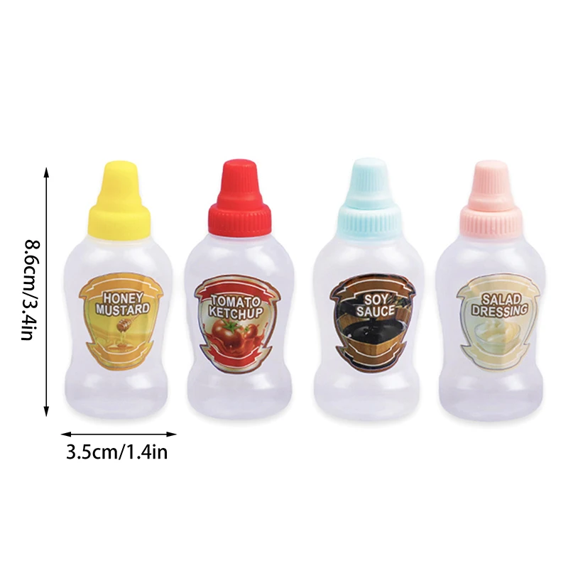 1 Uds nueva botella Mini 40ML contenedor de salsa pequeño portátil tomate salsa barco aderezo para ensalada botella con pulverizador de aceite Ketchup miel mostaza