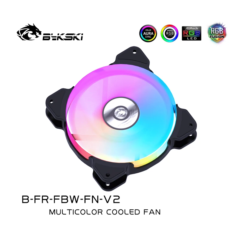 Bykski-Ventilador de refrigeración ARGB RGB de 120mm, 6 pines, carcasa de ordenador arcoíris, ventiladores de chasis, 12V, ajuste silencioso, B-FR-FBW-FN-V2 de sincronización de 12cm