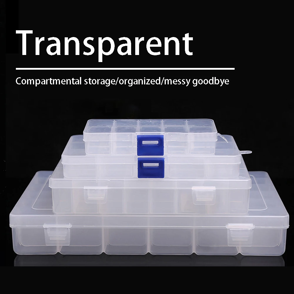 Hardware Storage Box Plastic Organizer Adjustable Container Removable Grids Tool Boxes for Electronic Component