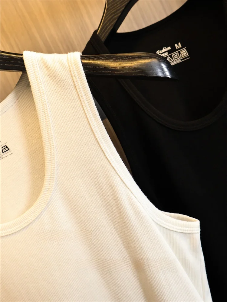 Comfortable Breathable Men's Base Layer Tank Top without Collar T-Shirt High Density Thread Fabric Summer Fashion Urban Style
