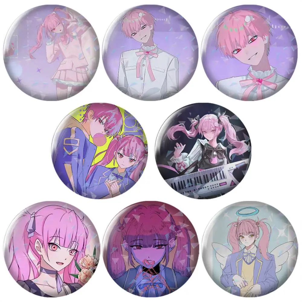Link-k Click-k Anime  Brooch Metal Decorative Brooch Pins for Backpack Clothes Jacket Accessories,Souvenir.