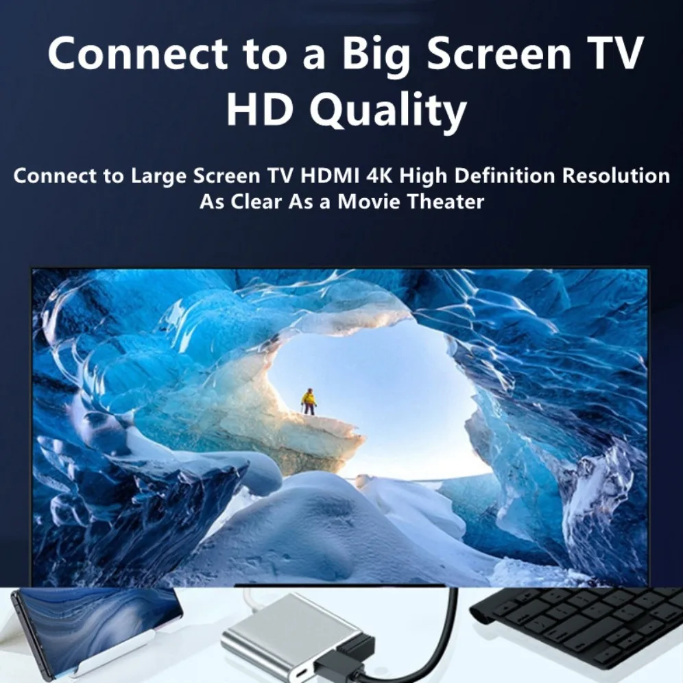 3 in 1 USB C zu HDMI-kompatibel/USB/PD Lade Konverter Typ C Adapter Hub für Samsung Huawei Xiaomi Laptop Macbook Adapter