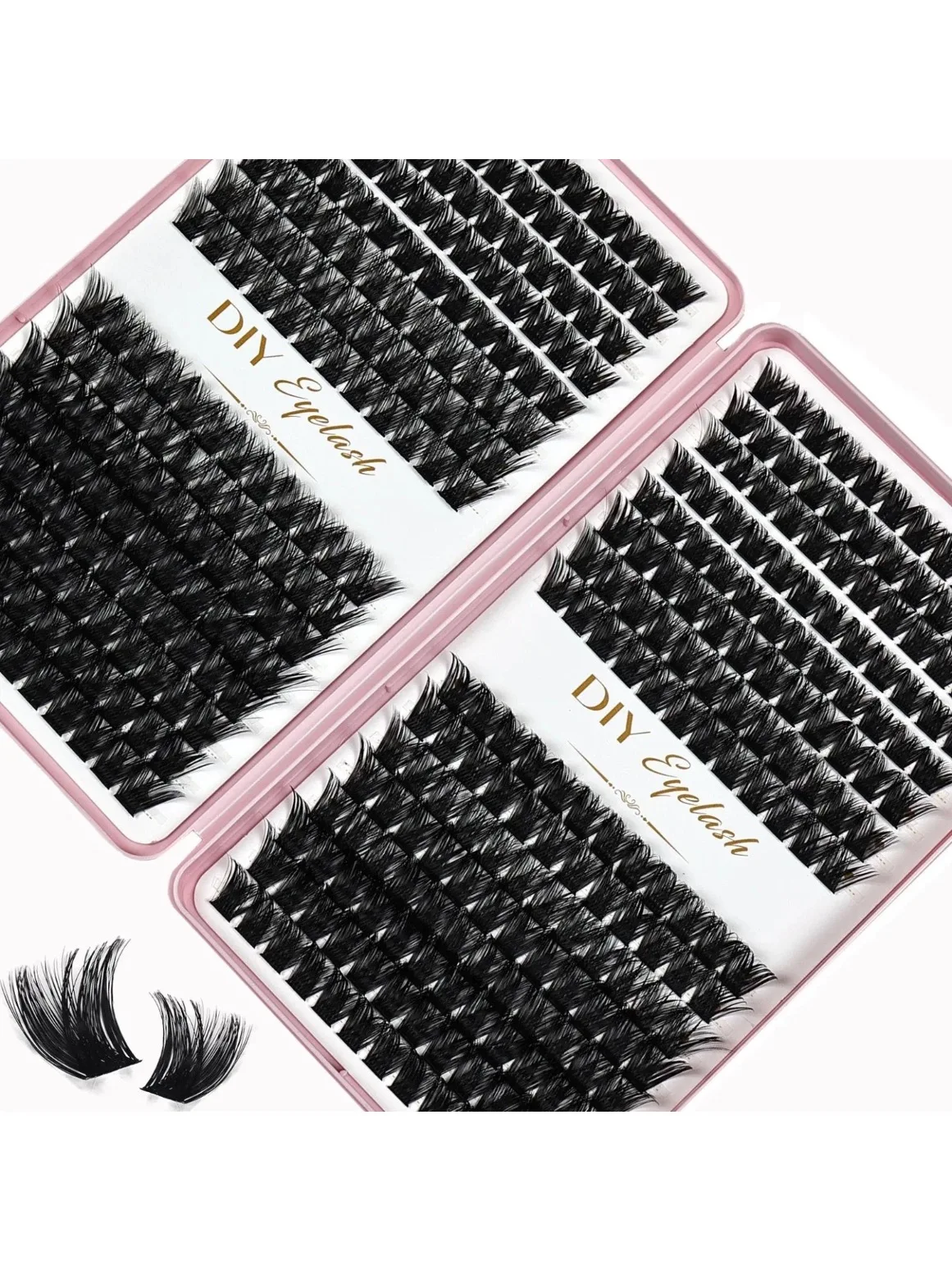Cluster-Wimpern D-Curl Flauschiges Volumen Dicke Einzelwimpern DIY Wimpernverlängerungen Große Packung