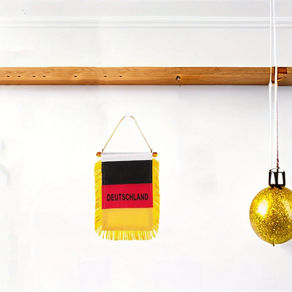 

2pcs German Flag Window Hanging Flag - 3x4Inch Double-Sided Mini Flags with Tassels & for Car and Mirror Decor, 2 Styles