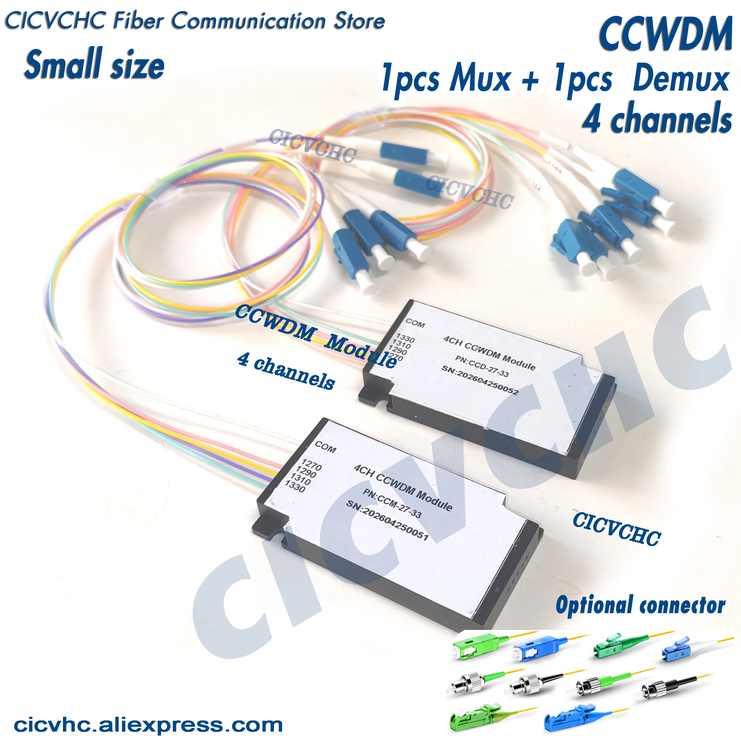 CCWDM Module 4 Channels with Free-space Compact CWDM Mux+Dem