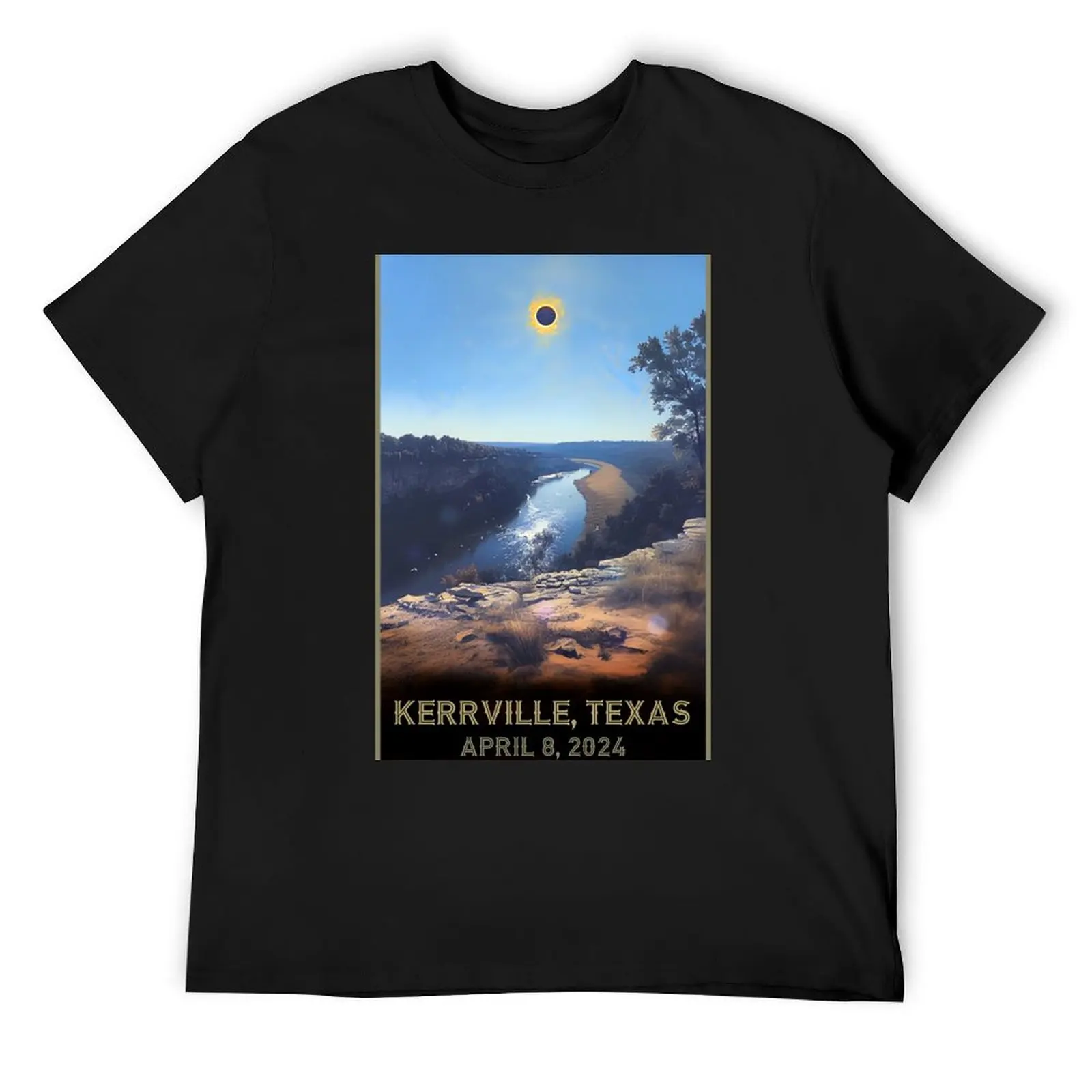 

Kerrville, TX Eclipse T-Shirt korean fashion Funny t-shirt cotton man t-shirts sublime plain black t shirts men
