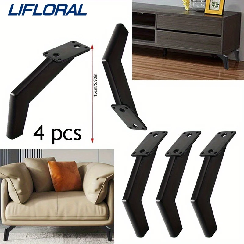 Gambe per mobili fai-da-te in metallo da 4 pezzi Gambe di ricambio per divano Gambe per divano in stile moderno adatte per divano, tavolo, armadio, comodino