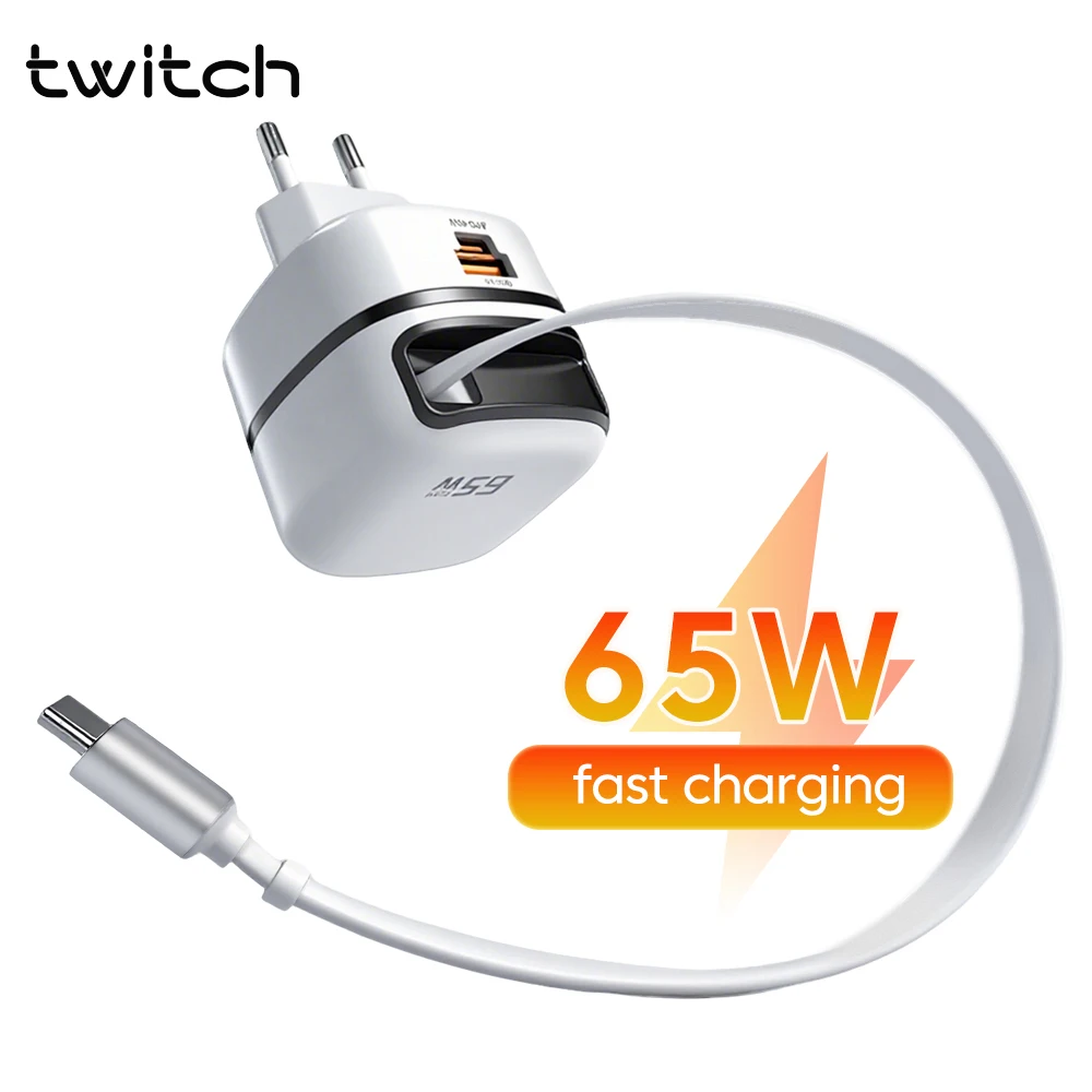 

Зарядное устройство USB 65 Вт, 3 порта, быстрое зарядное устройство с кабелем типа C, QC 3.0, адаптер зарядного устройства USB типа C для iPhone, Samsung, Huawei, Xiaomi, iPad