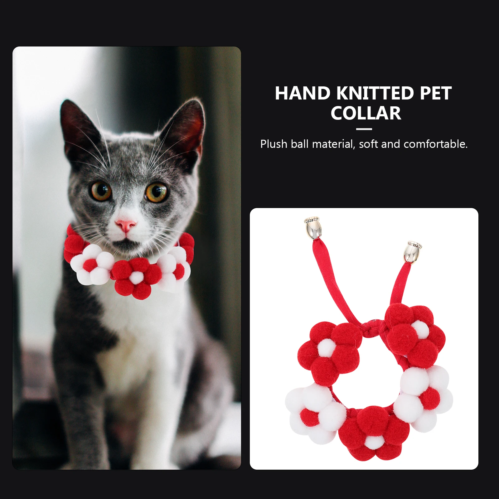 

1pc Cute Pet for Cat Dog Hand Knitted Adjustable Lightweight Durable Fashionable Accessories Kitten Puppies Small Medium Size