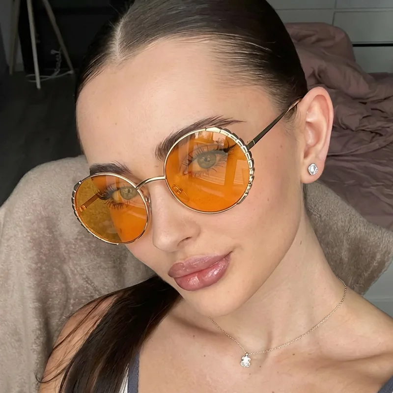 

Round Metal Sunglasses Women Luxury Personalized Men's Sunglasses Fashion Gradient Glasses Outdoor Driving Sunglasses UV400