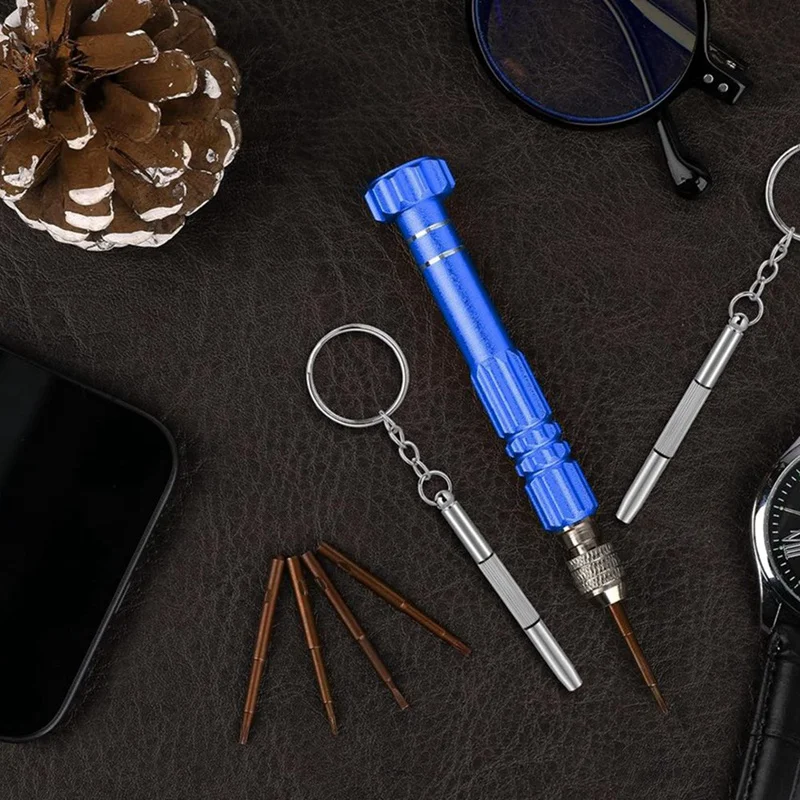 Kit de reparo de óculos chave de fenda, conjunto de chave de fenda 6 em 1 para relógios, óculos, óculos de sol, eletrônicos, telefones celulares duráveis