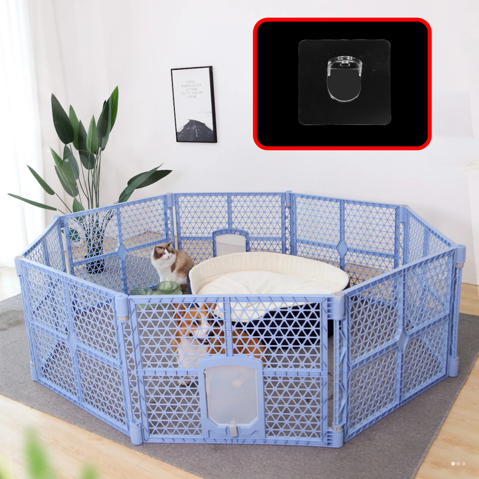 

8Pcs Pet Fence Retainer Sturdy Acrylic Cage Holder Anti-Slip Fixator for Pet Supplies Floor Mounting Simple Portable Design