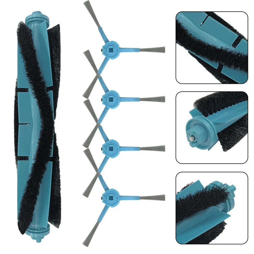 5pcs/set Main Roller Side Brushes For Conga 7490 For Immortal For Vacuum Cleaner Spare Replacement Main Side Brush