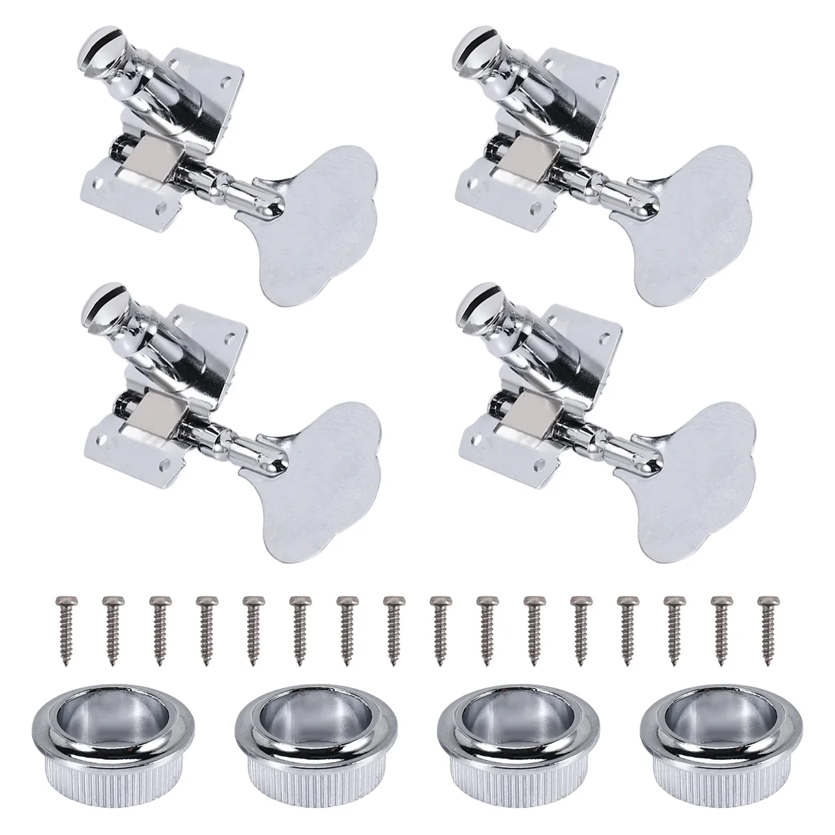 Hot sale 4Pcs Guitar Tuning Pegs Electric Bass Tuner Peg Guitar Open Gear Tuning Pegs Machine Heads for Guitar Silver