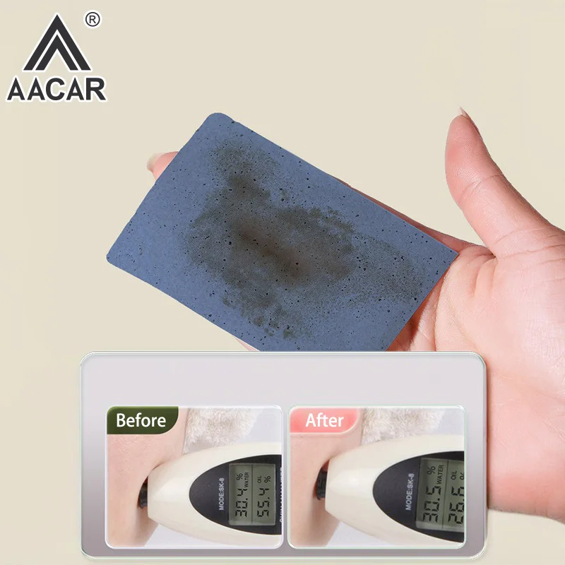 กระดาษซับมันหน้าผสมถ่านไม้ไผ่ 100 ชิ้น พร้อมกระจกและพัฟแต่งหน้า ชุดอุปกรณ์ดูแลผิวหน้าแบบพกพา ช่วยควบคุมความมัน