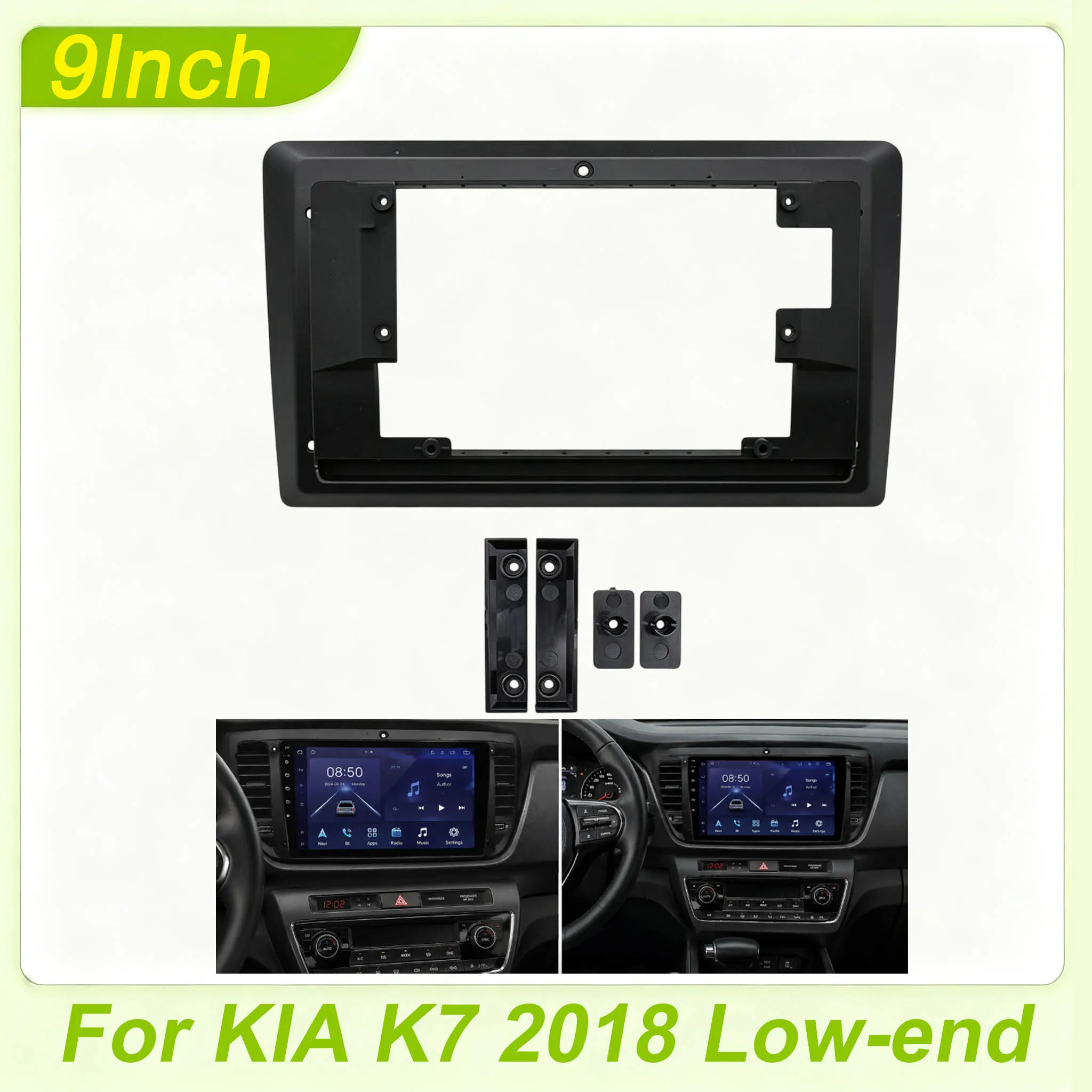 9 Inch Android Car Radio Fascia Frame Dash Panel Kit For KIA K7 2018 Low‑end Version Stereo Modification Bezel