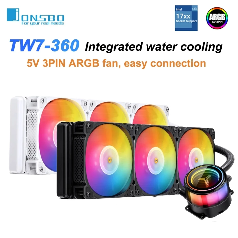

JONSBO Water Cooled Radiator TW7-360 Black/White Phantom Edition all-in-one For LGA2011 115X 1200 1700 AM4
