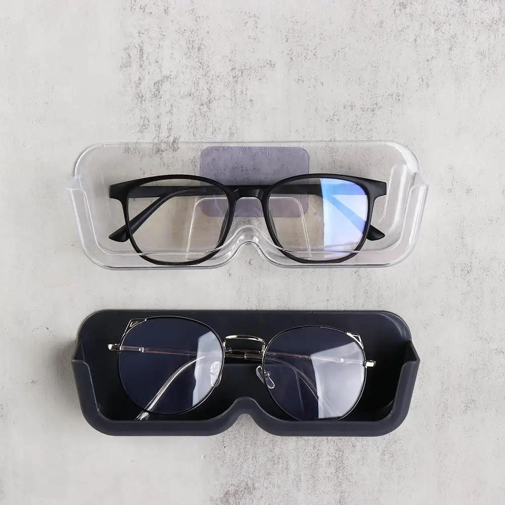 Plastic Glasses Storage Box Wall Mounted Punch-free Sunglasses Storage Holder Anti Pressure Self-adhesive