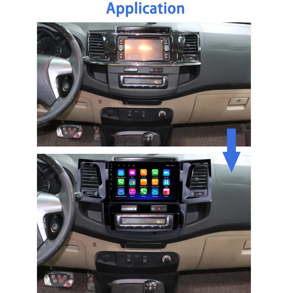 Byncg 2 Din 9 Inch Auto Radio Abs Pc Plastic Fascia Vliegtuig Frame Voor Toyota Fortuner Hilux 2008-2014 dash Kit 2 Din Auto Dvd Frame