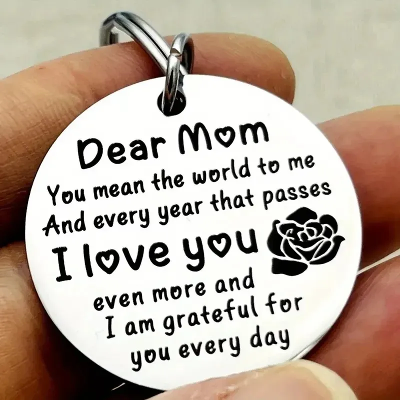 Stainless Steel 'Dear Mom I Love You' Keychain - Perfect Gift for Mother's Day, Birthday, Christmas, Thanksgiving image 3