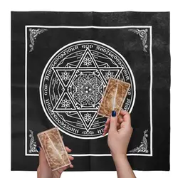 Alter Tarot Spread Top Cloth Altar Cloth Mysterious Hexagonal Star Flower 19.29 By 19.29 Wiccan Square Cloth For Board Games