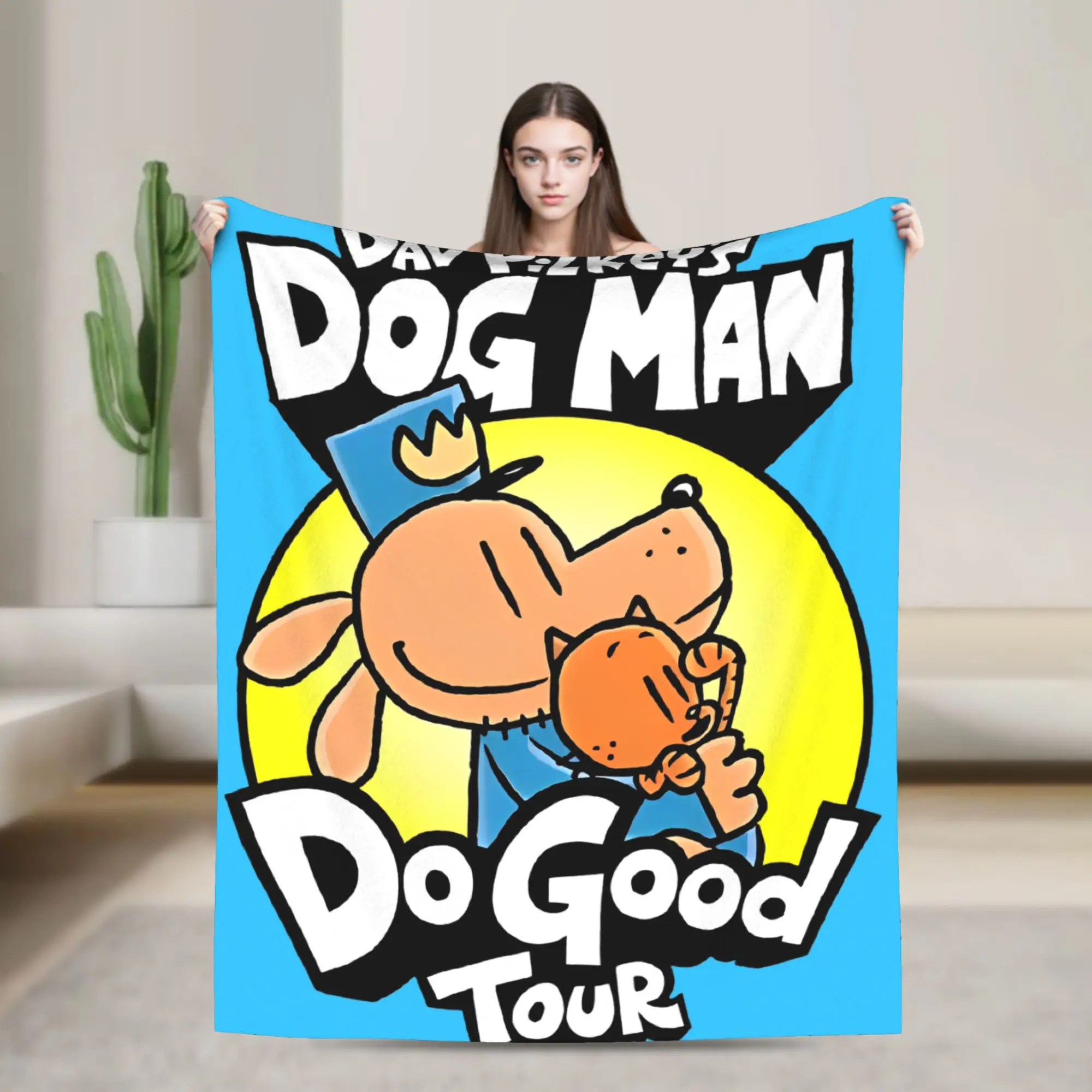 

Dog Man Dogman And Friend Micro Super Soft Blanket Street Trend Home Decor Flannel Bedspread Sofa Bed Cover