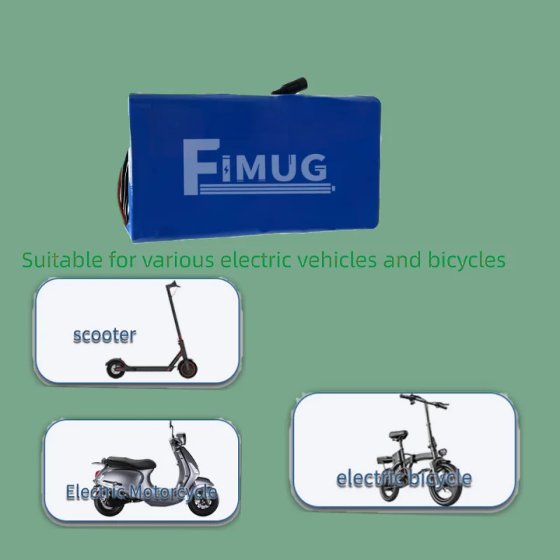 بطارية ليثيوم FIMUG 36V 10.5Ah 10S3P - سعة عالية قابلة لإعادة الشحن للسكوتر الكهربائي بقدرة 500 وات، مع موصل BMS، DC+XT60 #5