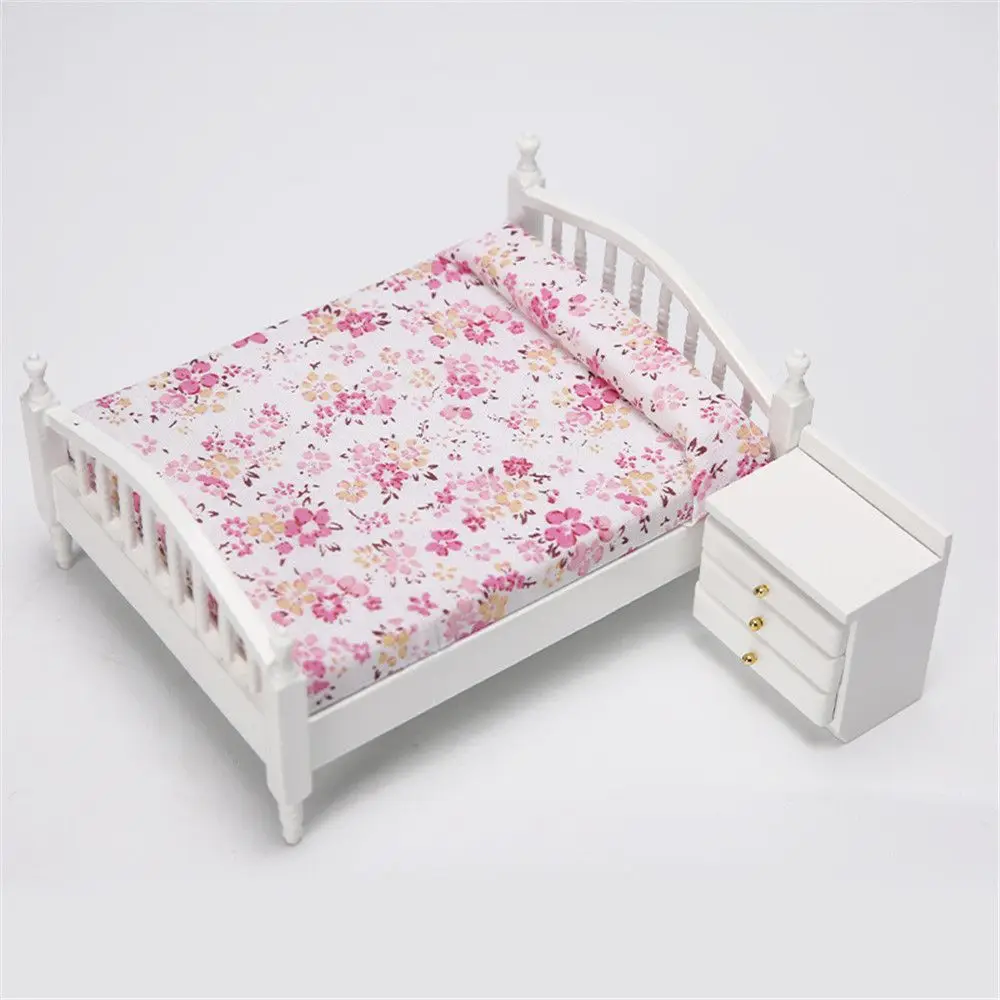 Kinderslaapkamer 1:12 poppenhuizen miniatuurmeubilair poppenhuismeubilair bed/nachtkastje voor poppen